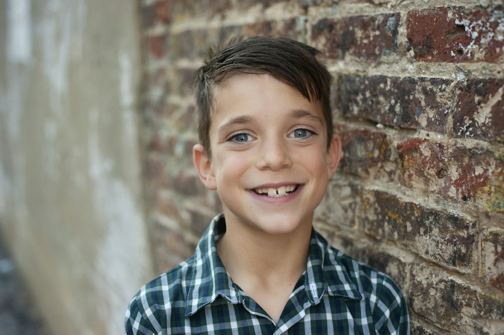 Boy in a plaid shirt