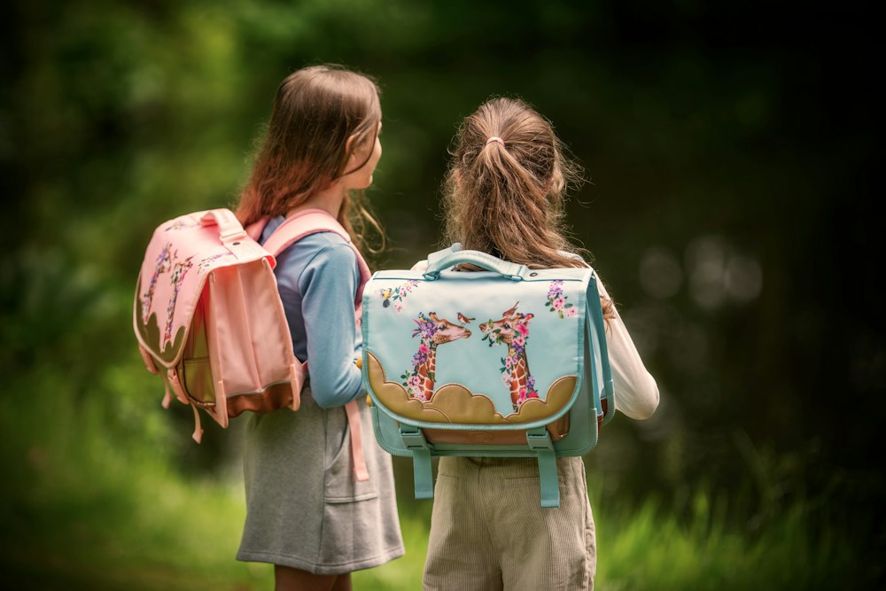 Girls with backpacks