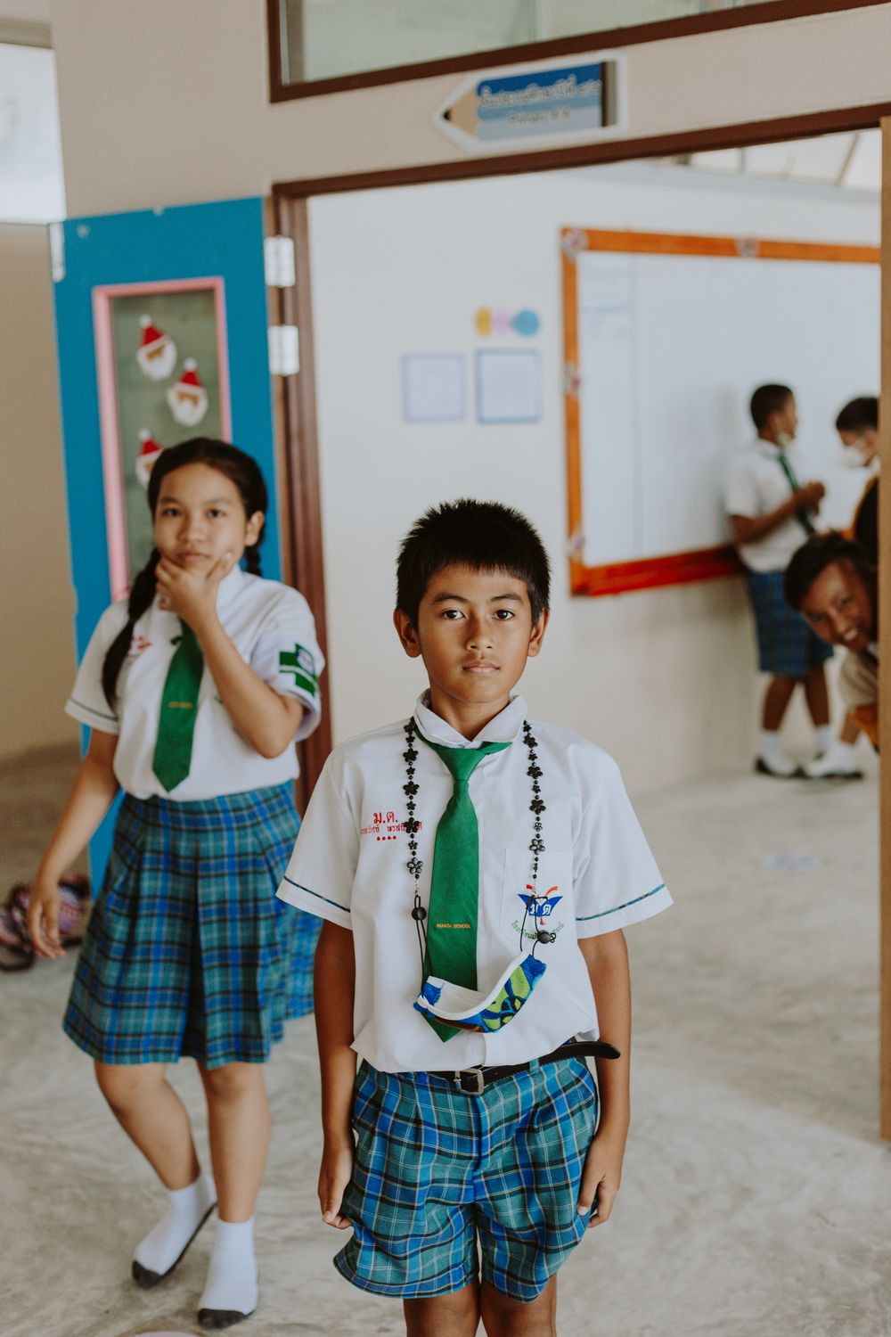 Students in school uniform